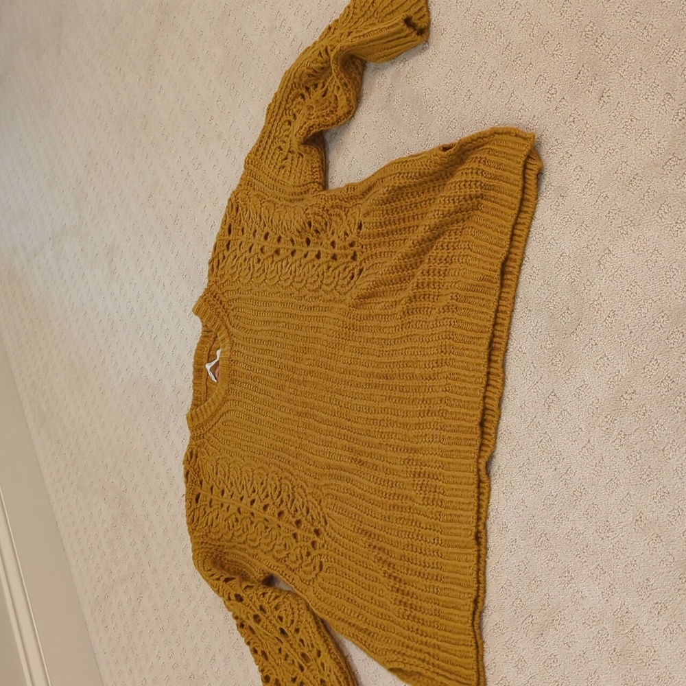 Anthropologie PILCRO Devenne Pointelle Knit Sweater Women's S Oversized Slouchy